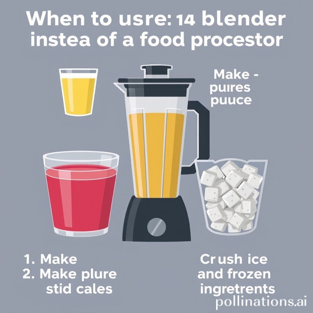 When to use a blender instead of a food processor 1. Blending liquids and making smoothies 2. Making purees and sauces 3
